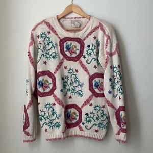 Vintage crochet knit sweater